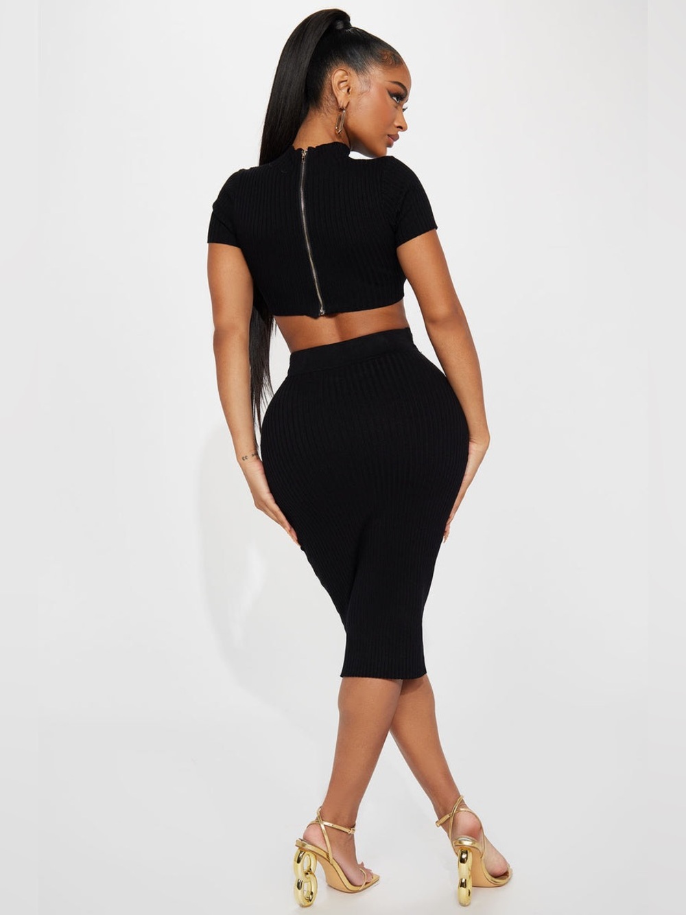 Hera ribbed midi dress size large - Picture 2 of 7